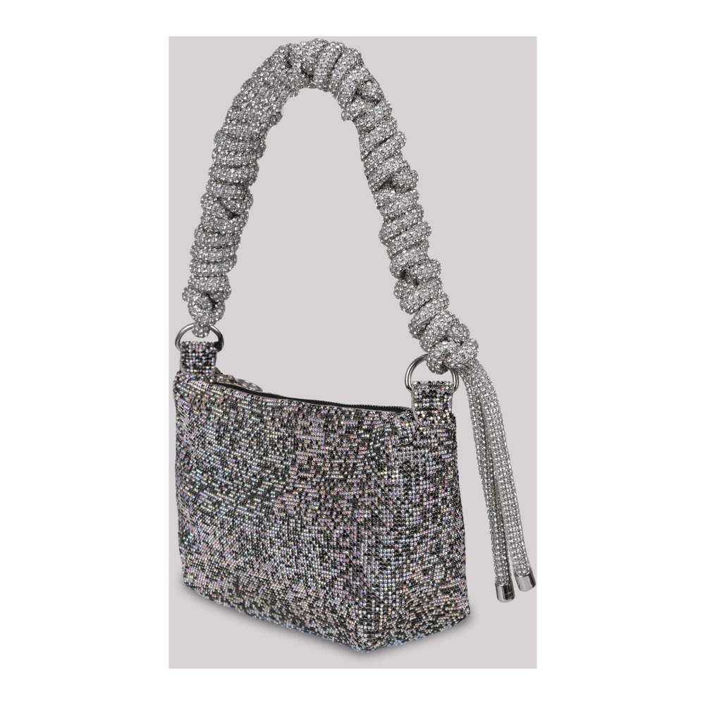 Kara Kristal Mesh Schoudertas Black Dames