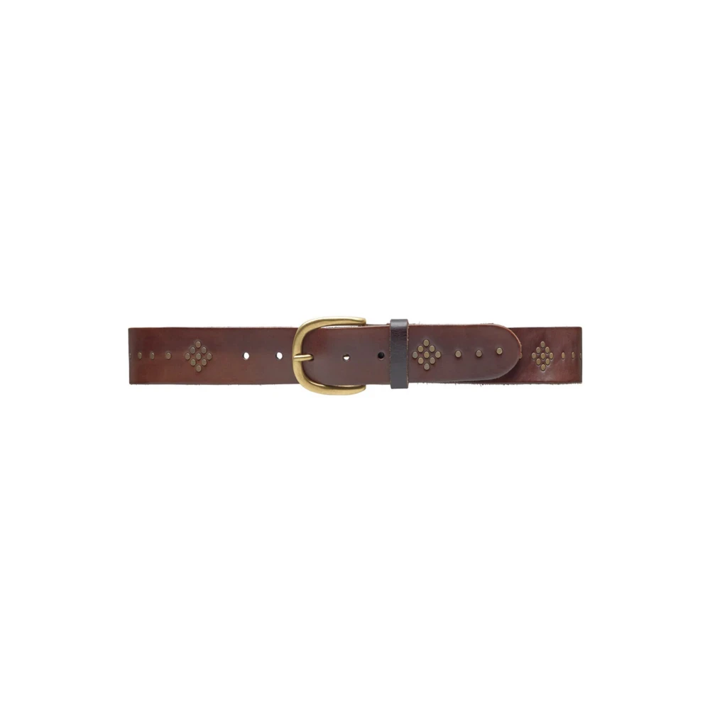 Depeche Women's Brown Leather Belt With Pattern - Belts - 85 Cm - Accessories