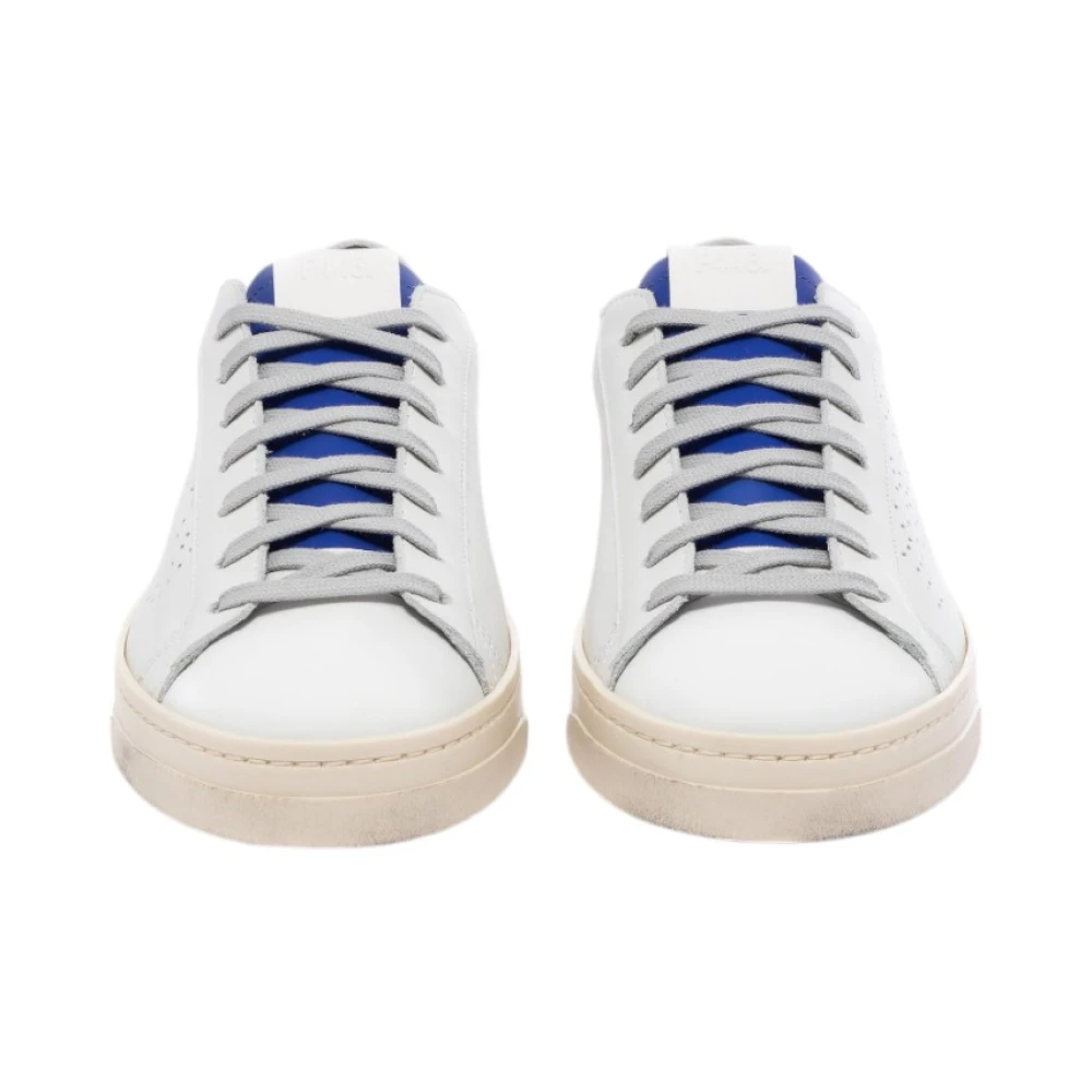 P448 Witte leren sneaker met geperforeerd logo White Heren