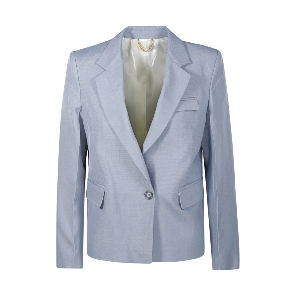 Victoria Beckham Dubbelrijige Gekrompen Jas Blue Dames