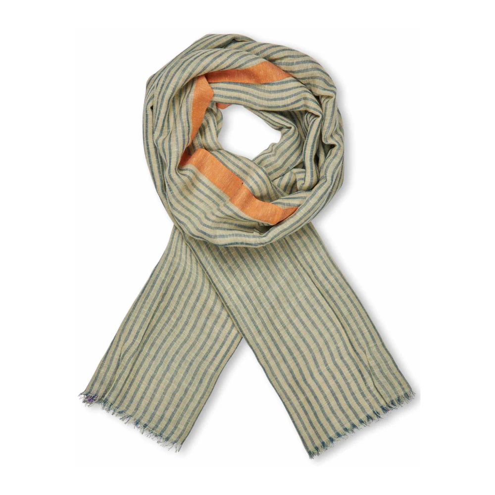 Masai Gestreepte Sjaal Russ Orange Multicolor Dames