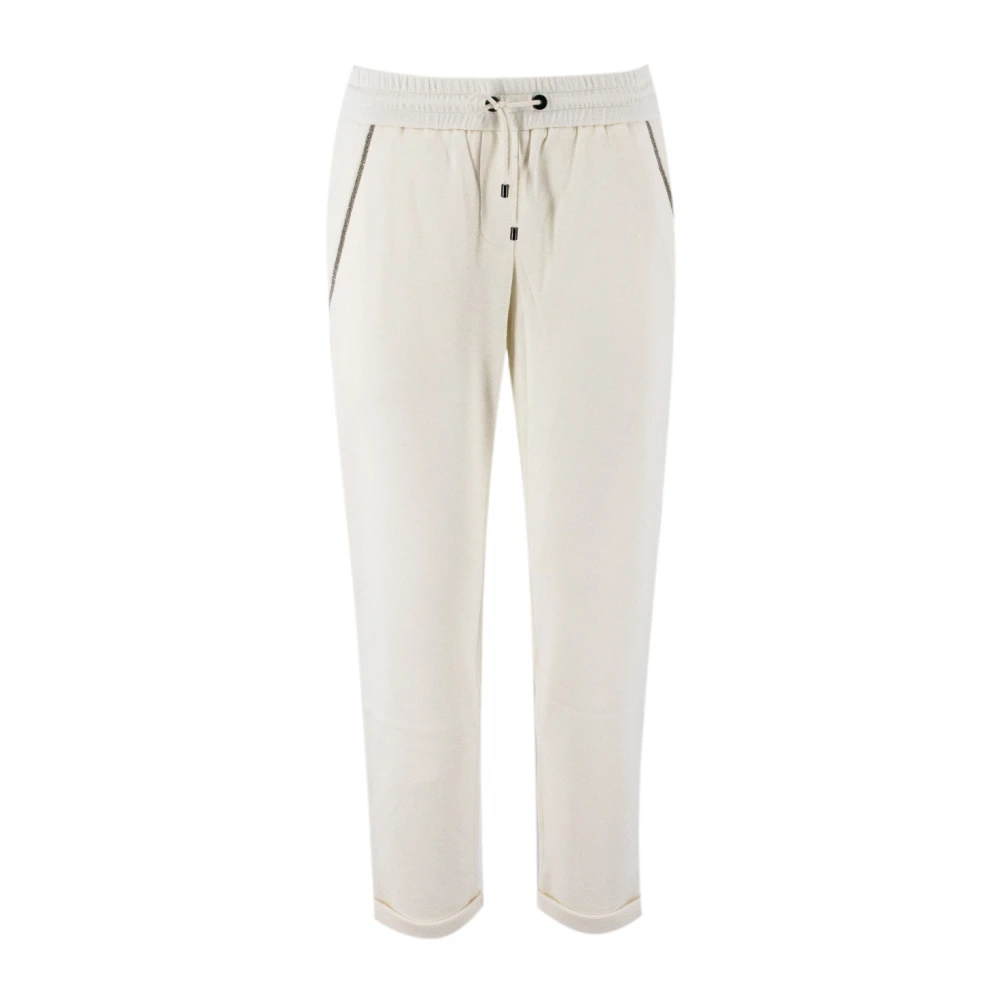 BRUNELLO CUCINELLI Sportieve Juweel Trim Trekkoord Broek Beige Dames