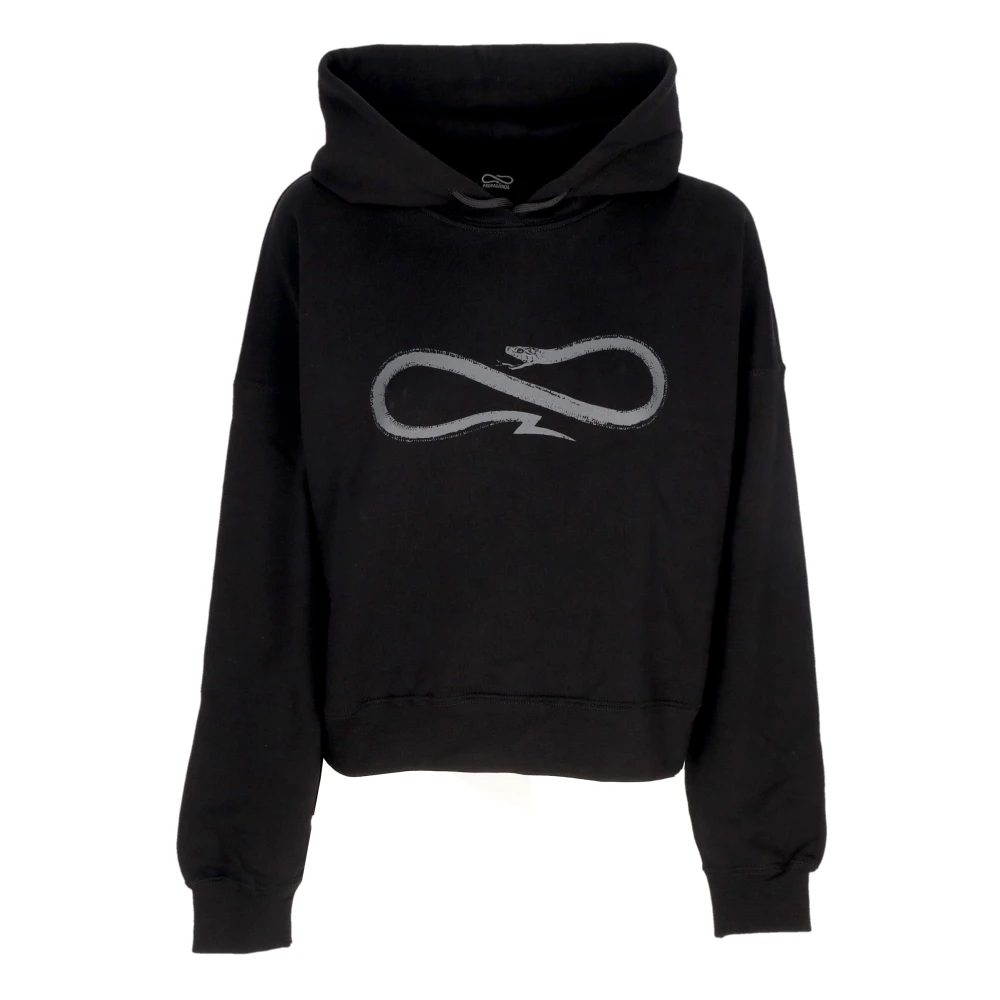 Propaganda Zwarte Cropped Hoodie met Ribbels Black Dames
