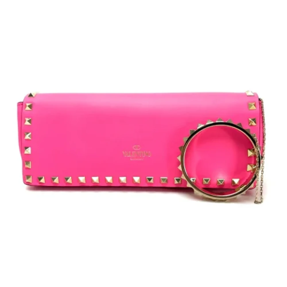 Valentino Vintage Pre-owned Leather clutches Pink Dames