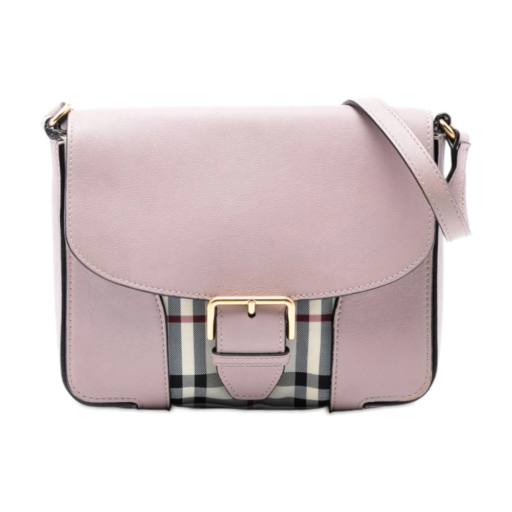 Burberry Vintage Women's Pink Pre-Owned Flap Crossbody Bag