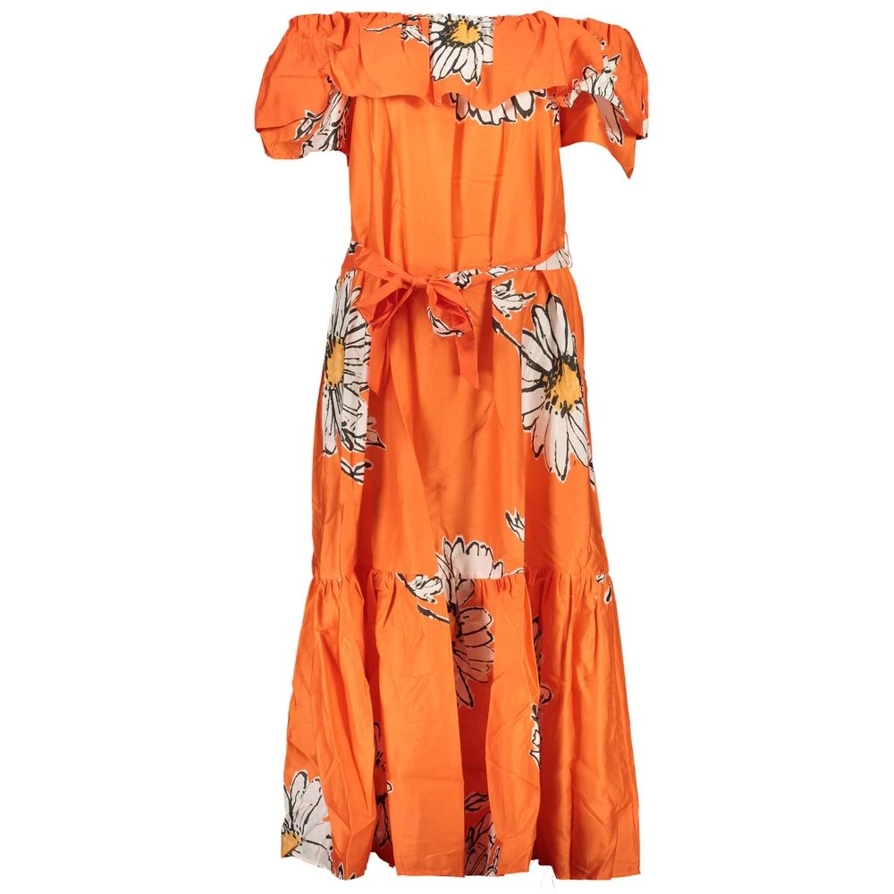 Desigual Women's Orange S Cotton Dress With Belt