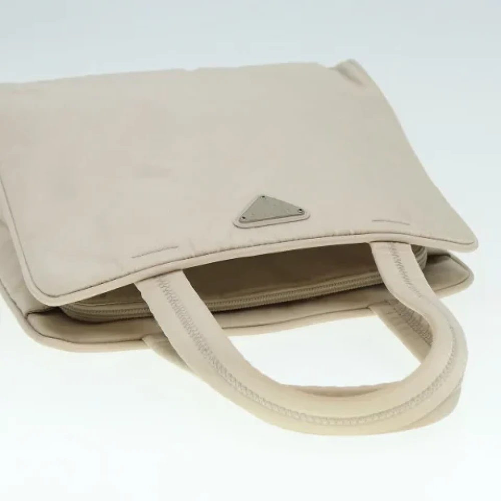 Prada Vintage Pre-owned Canvas prada-bags Beige Dames