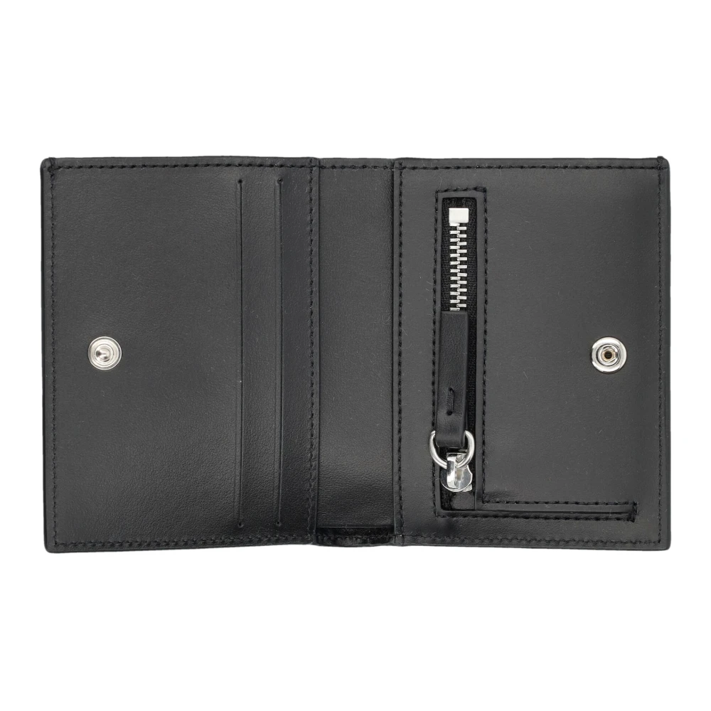 MM6 Maison Margiela Zwarte Leren Bifold Portemonnee Black Heren