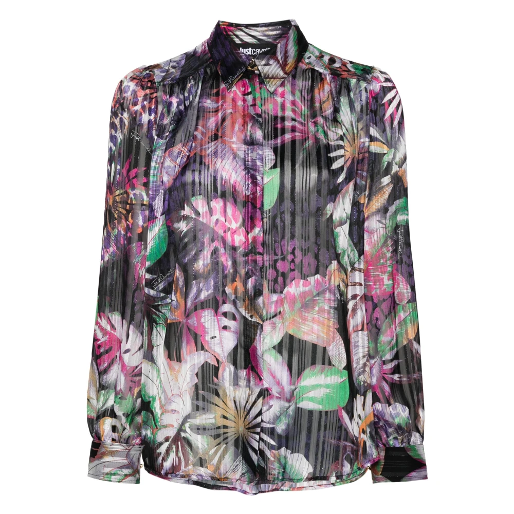Just Cavalli Women's Multicolor Blouses,, Multicolour Long Sleeve Shirt Medium