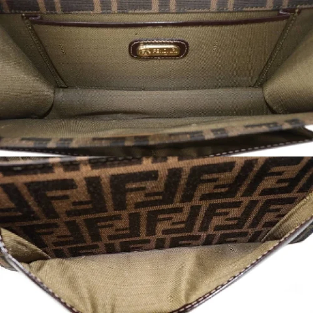 Fendi Vintage Pre-owned Canvas shoulder-bags Brown Dames