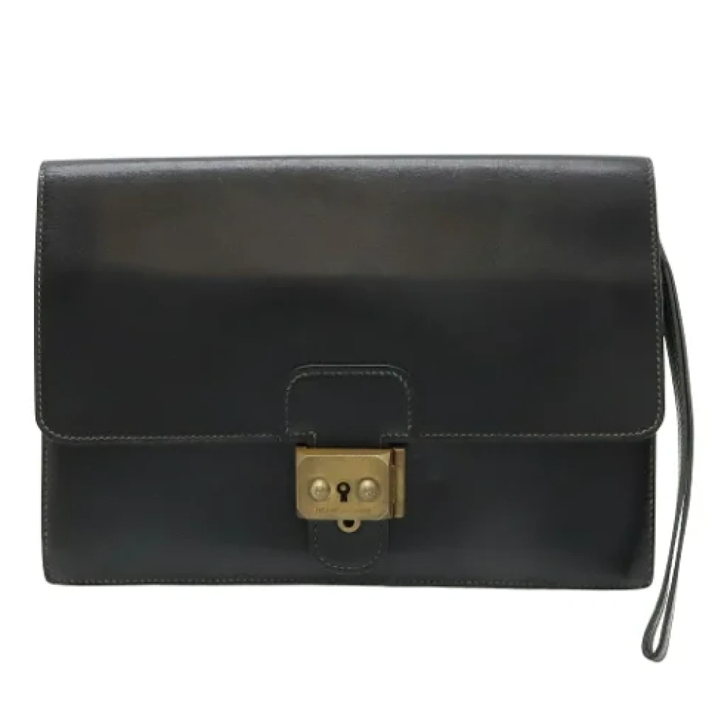 Hermès Vintage Pre-owned Leather clutches Black Dames