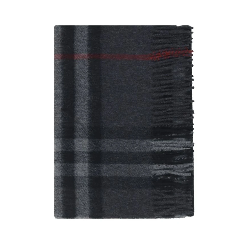 Burberry Kasjmiersjaal met Rafelranden Gray Heren