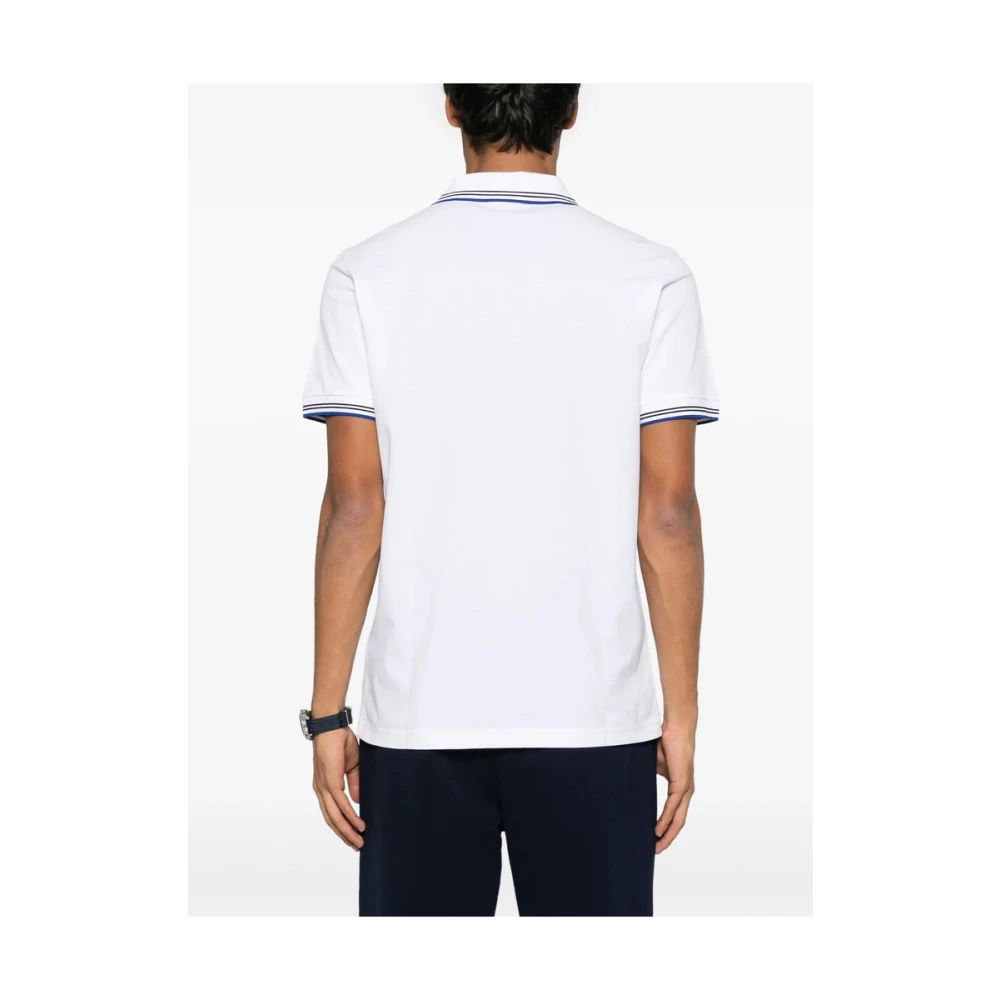 Hugo Boss Witte Geribbelde Korte Mouw Sweater White Heren