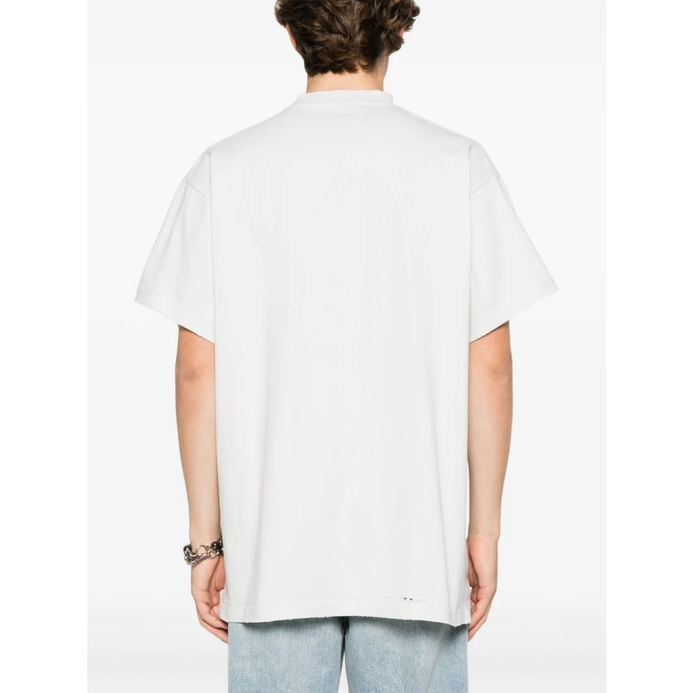 Balenciaga Logo Print Oversized T-shirt White Heren