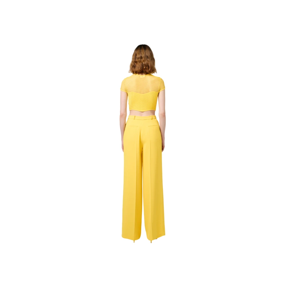 Elisabetta Franchi Gele Straight Leg Broek Yellow Dames