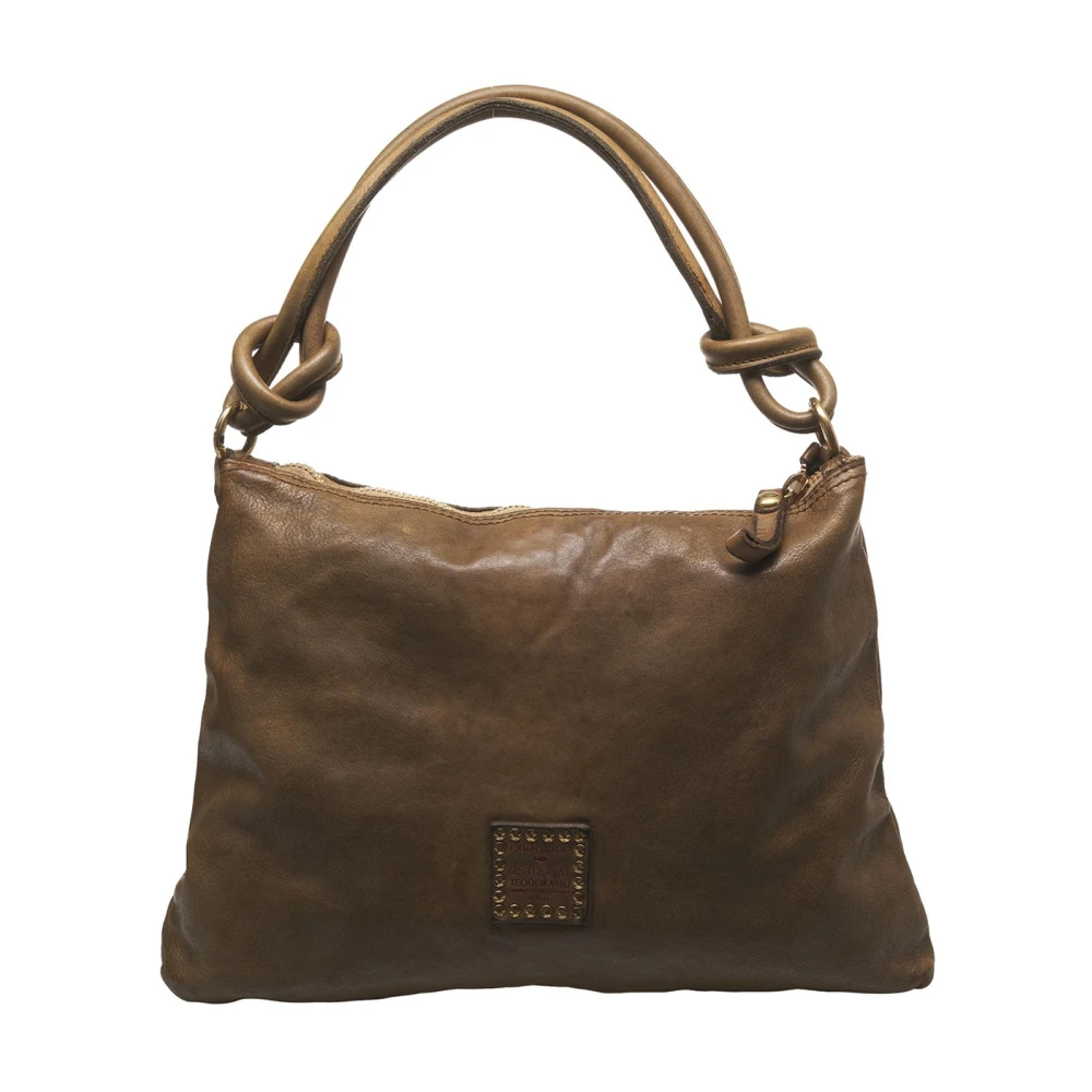 Campomaggi Leren Schoudertas Olijf Green Dames