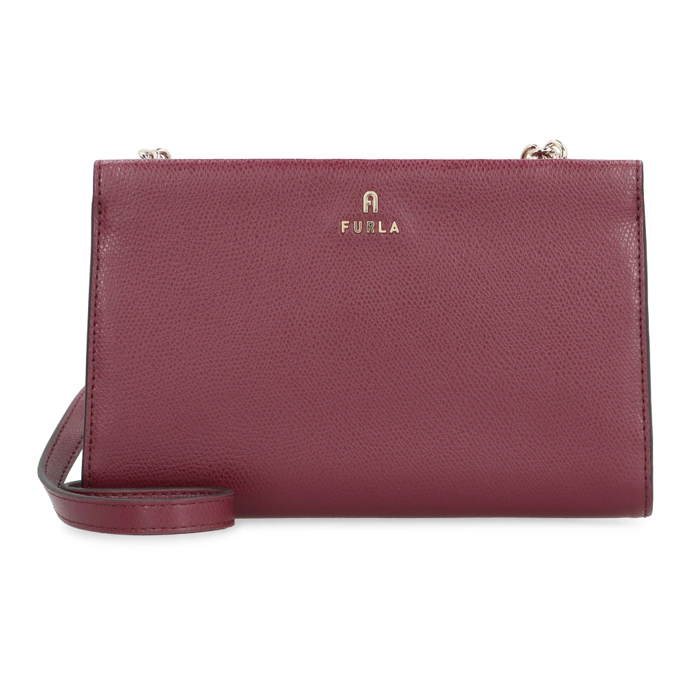 Furla Ketting Leren Portemonnee met Kaartsleuven Red Dames