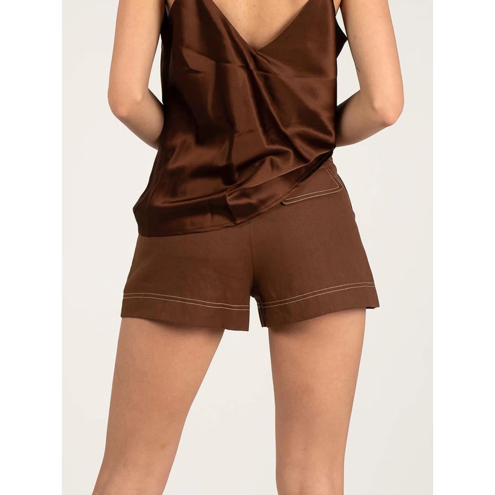 pinko Piazza Shorts Brown Dames