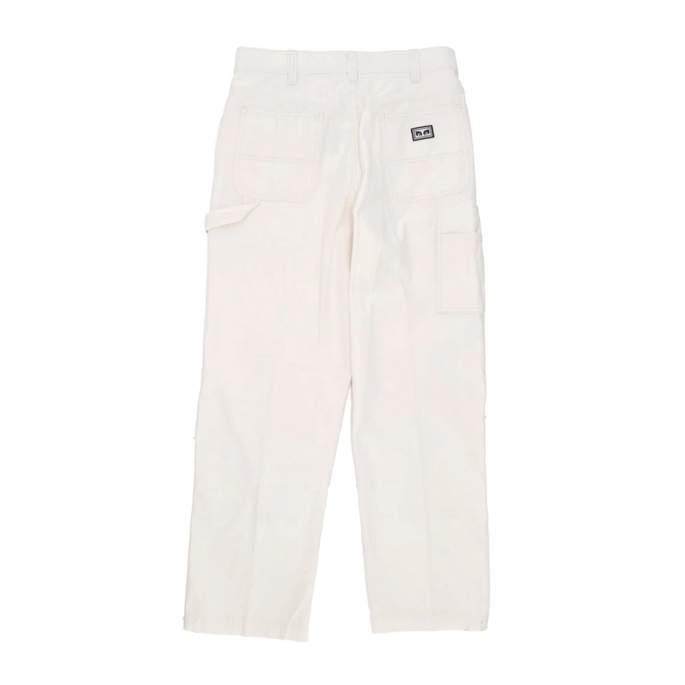 Obey Versterkte Timmerman Broek met Gereedschapszakken White Heren