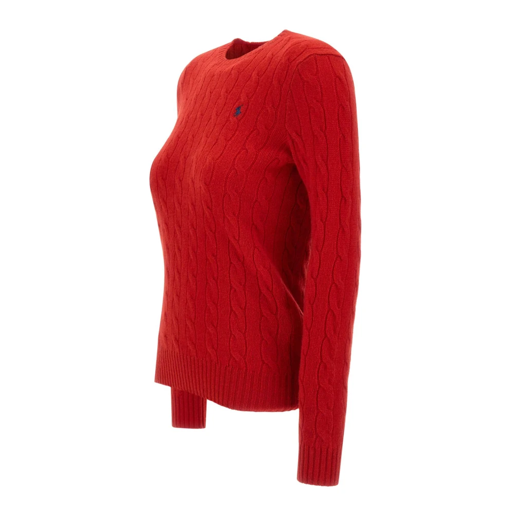 Polo Ralph Lauren Rode Klassieke Wol Kasjmier Trui Red Dames