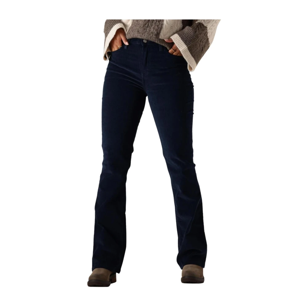 Lee Donkerblauwe Flared Corduroy Jeans Blue Dames