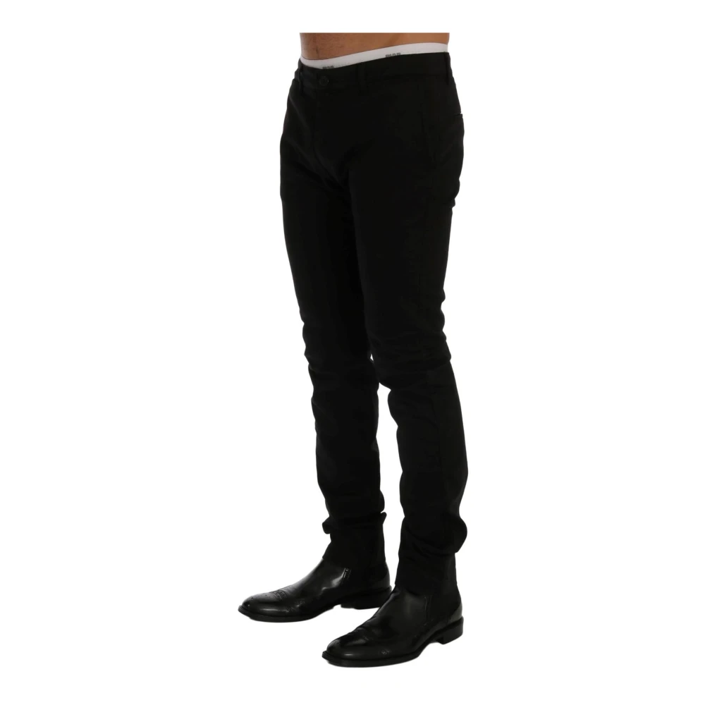 Gianfranco Ferré Slim Fit Cotton Stretch Pants Black Heren