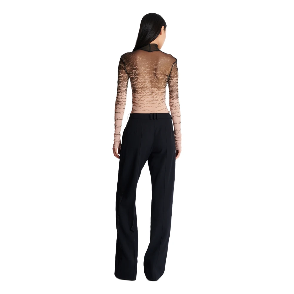 Balmain Lange mouwen top met 'Love Letter' print Brown Dames
