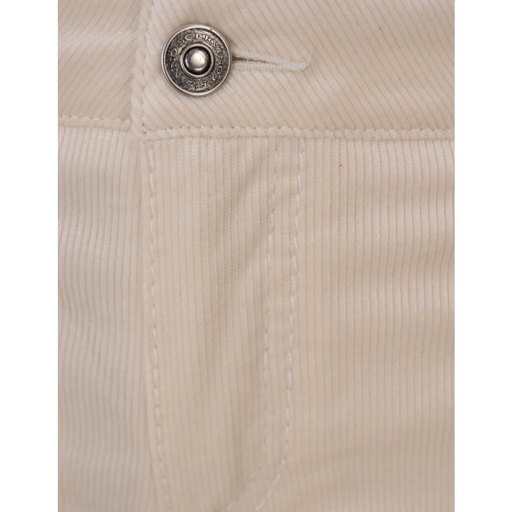 Ermanno Scervino Witte Corduroy Flare Broek Beige Dames