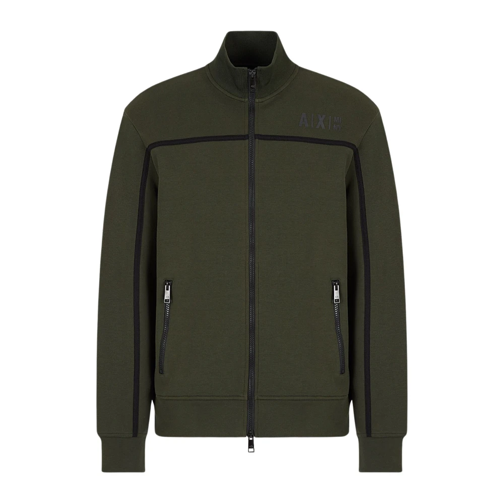 Armani Exchange Men's Green Scuba Zip Jumper