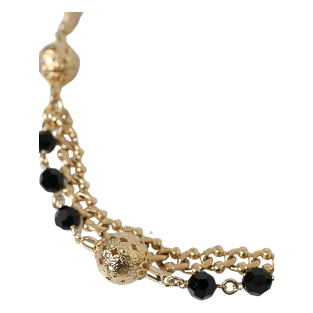 Dolce & Gabbana Kristal Bounce Leren Riem Black Dames