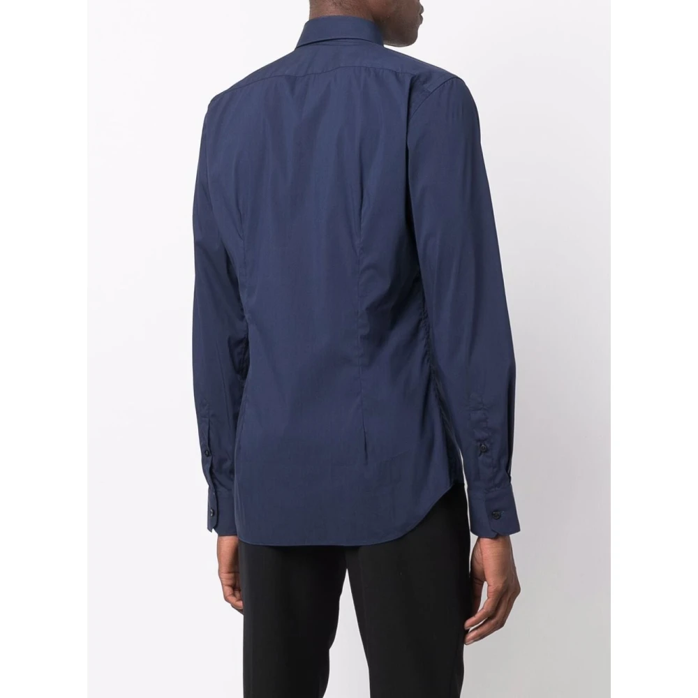 Xacus Blauw Regular Fit Overhemd met Lange Mouwen Blue Heren