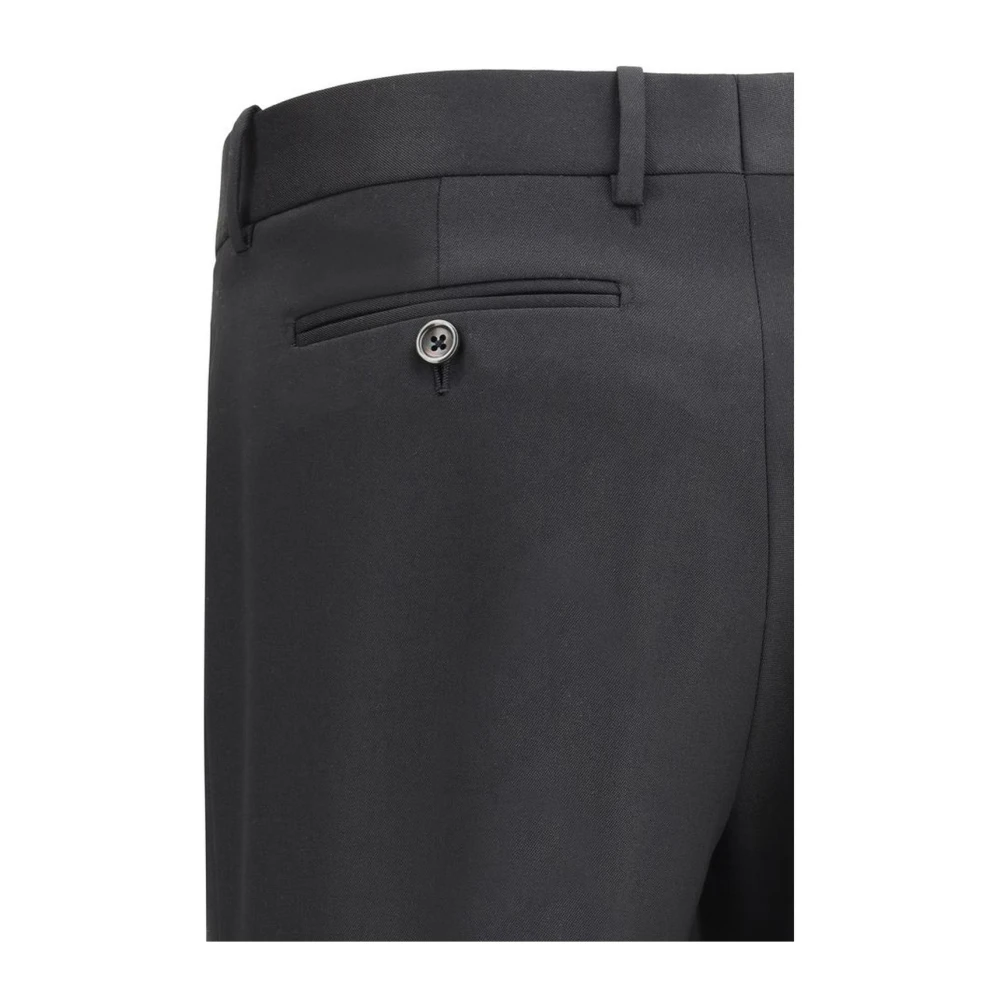 Tom Ford Wollen broek met middelhoge taille en vier zakken Black Dames