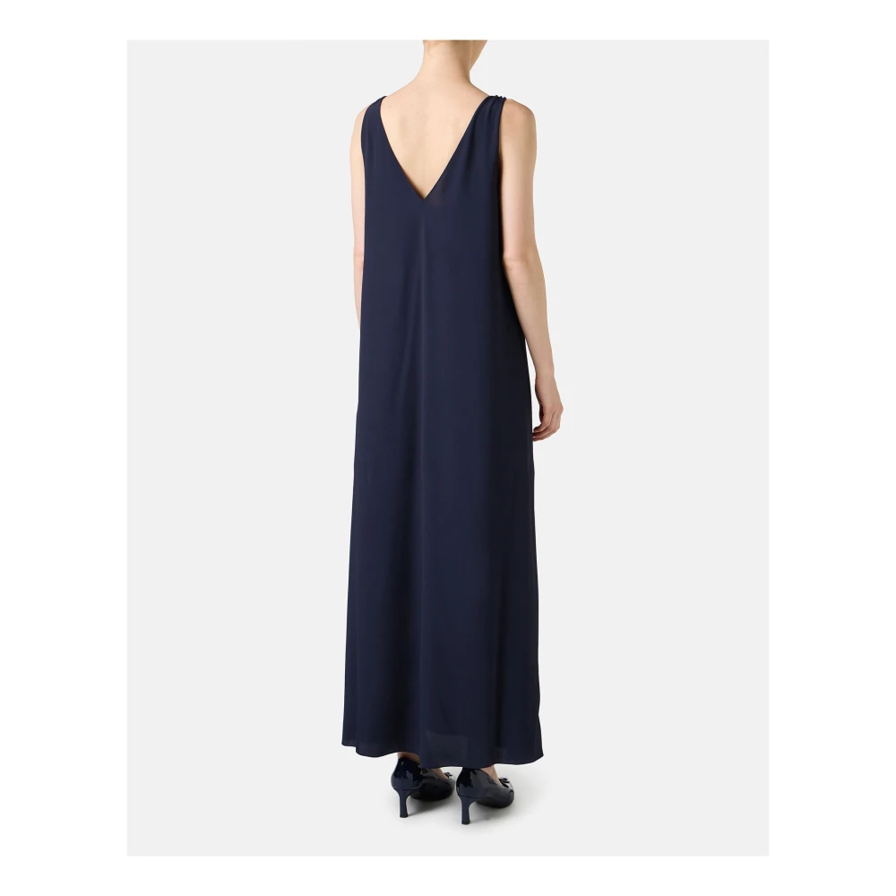 Iceberg Blauwe crêpe de Chine jurk met elegante details Blue Dames