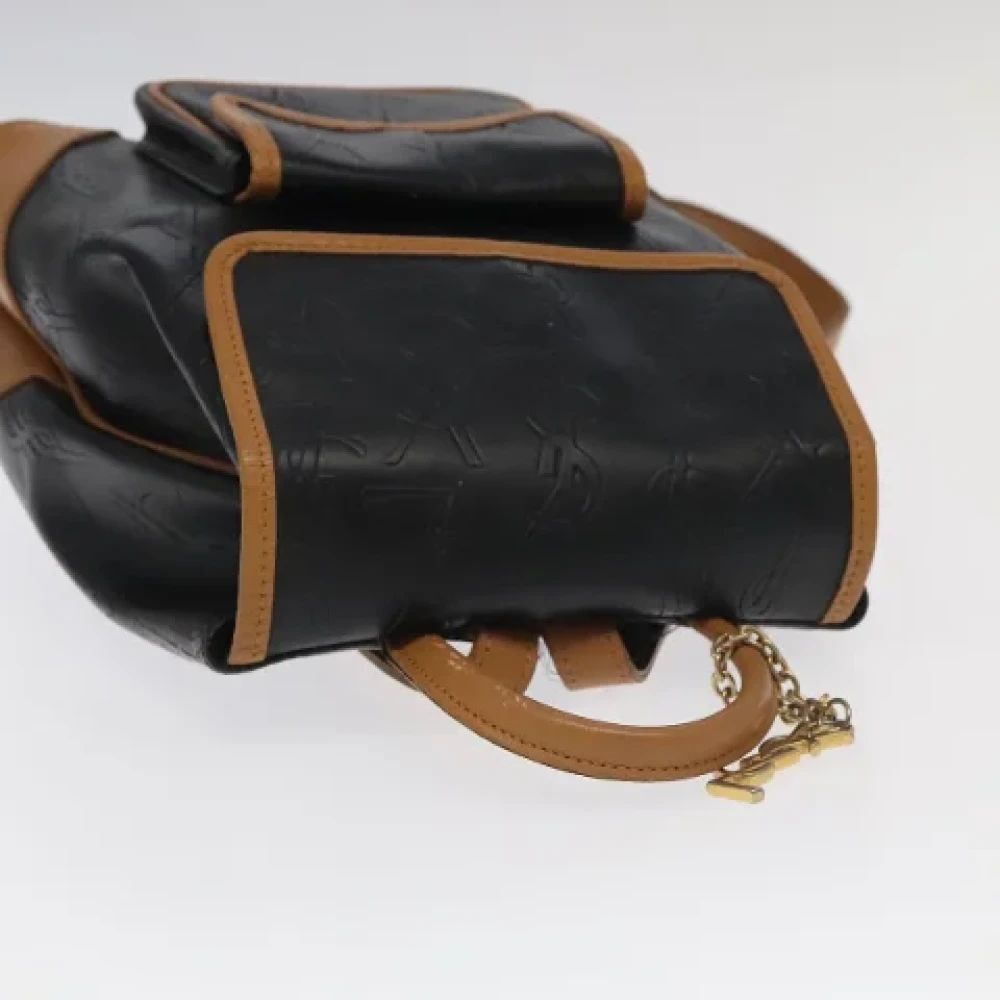 Saint Laurent Vintage Pre-owned Leather backpacks Black Dames