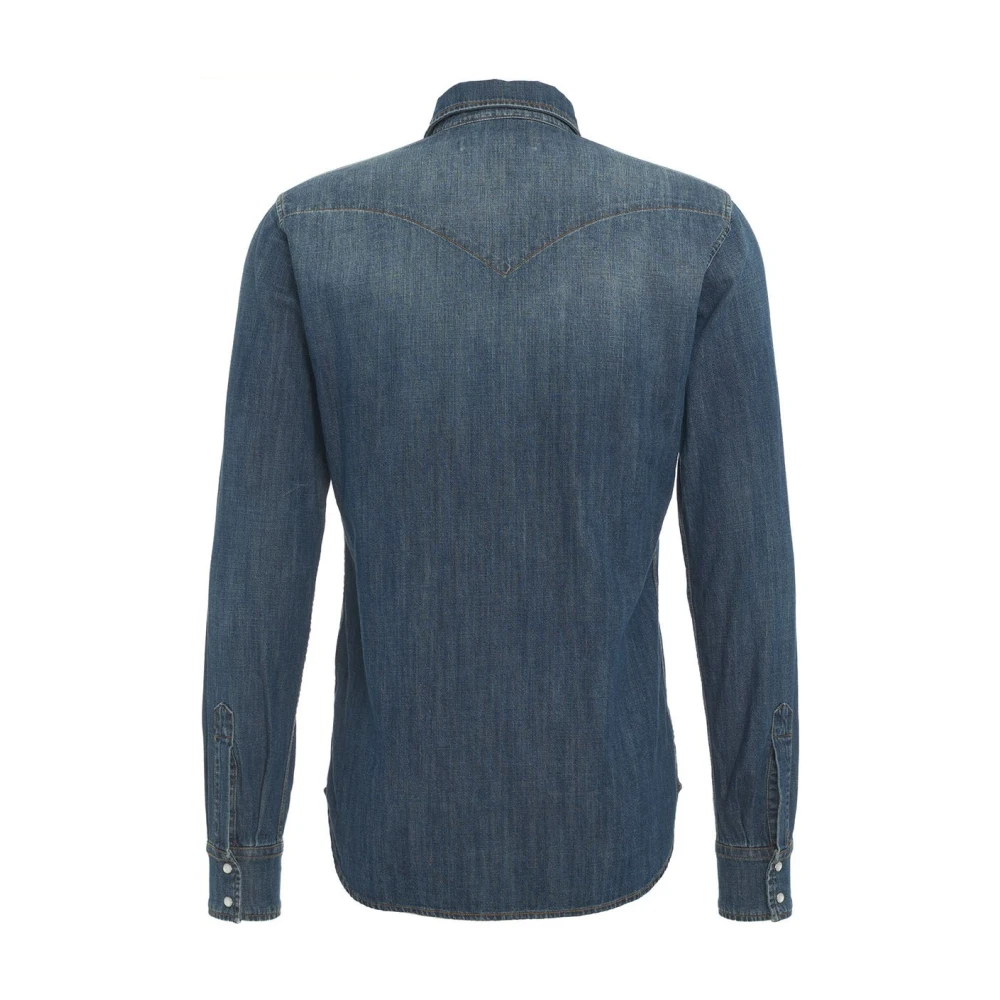 Mauro Grifoni Blauwe Overhemden Aw24 Model 190cm Blue Heren
