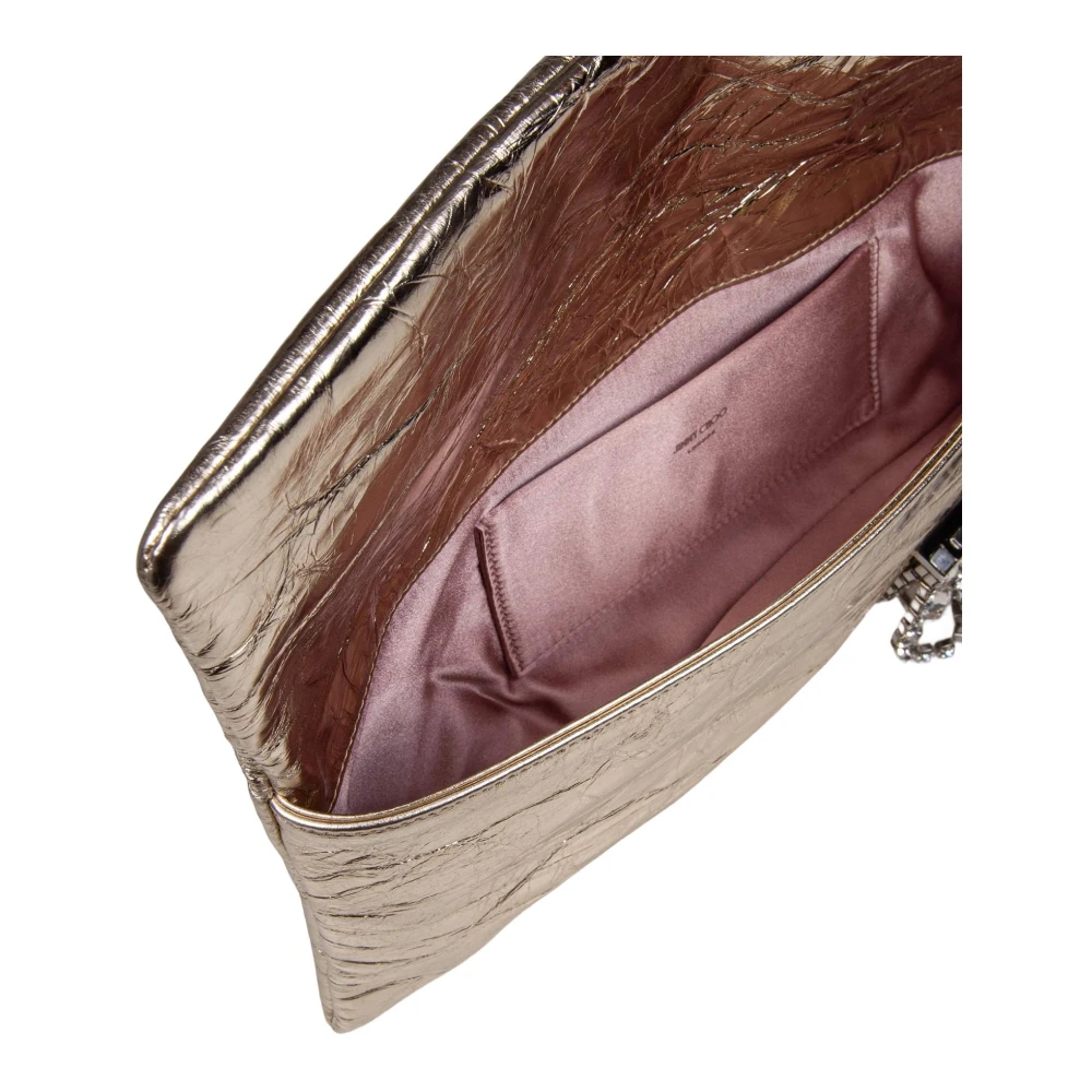 Jimmy Choo Vintage Leren Clutch met Kristallen Yellow Dames