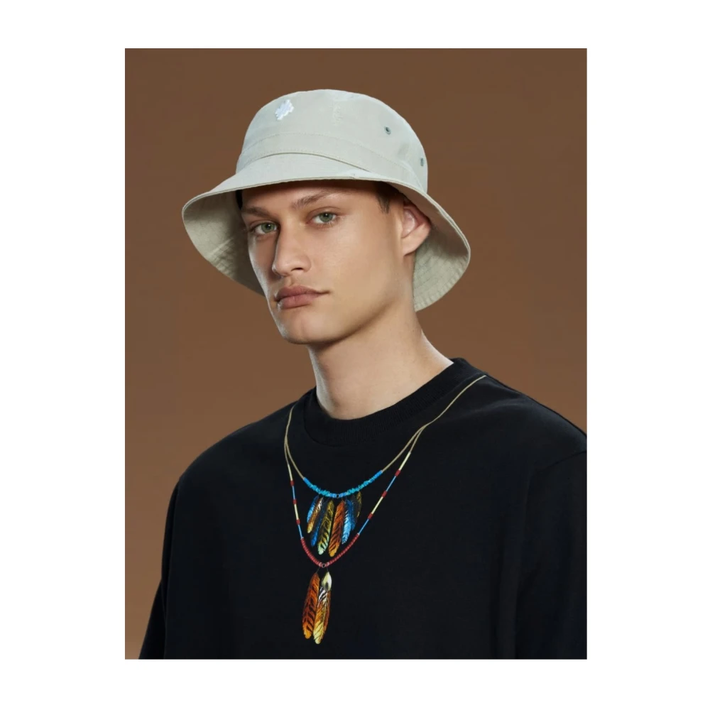 Marcelo Burlon Cross Distress Hoeden Beige Heren