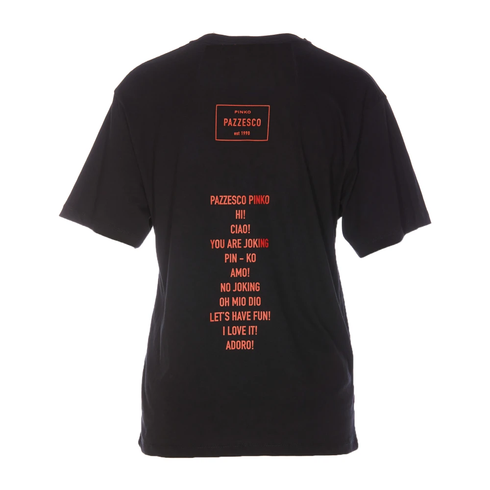 pinko Zwarte T-shirts en Polos met Print Black Dames