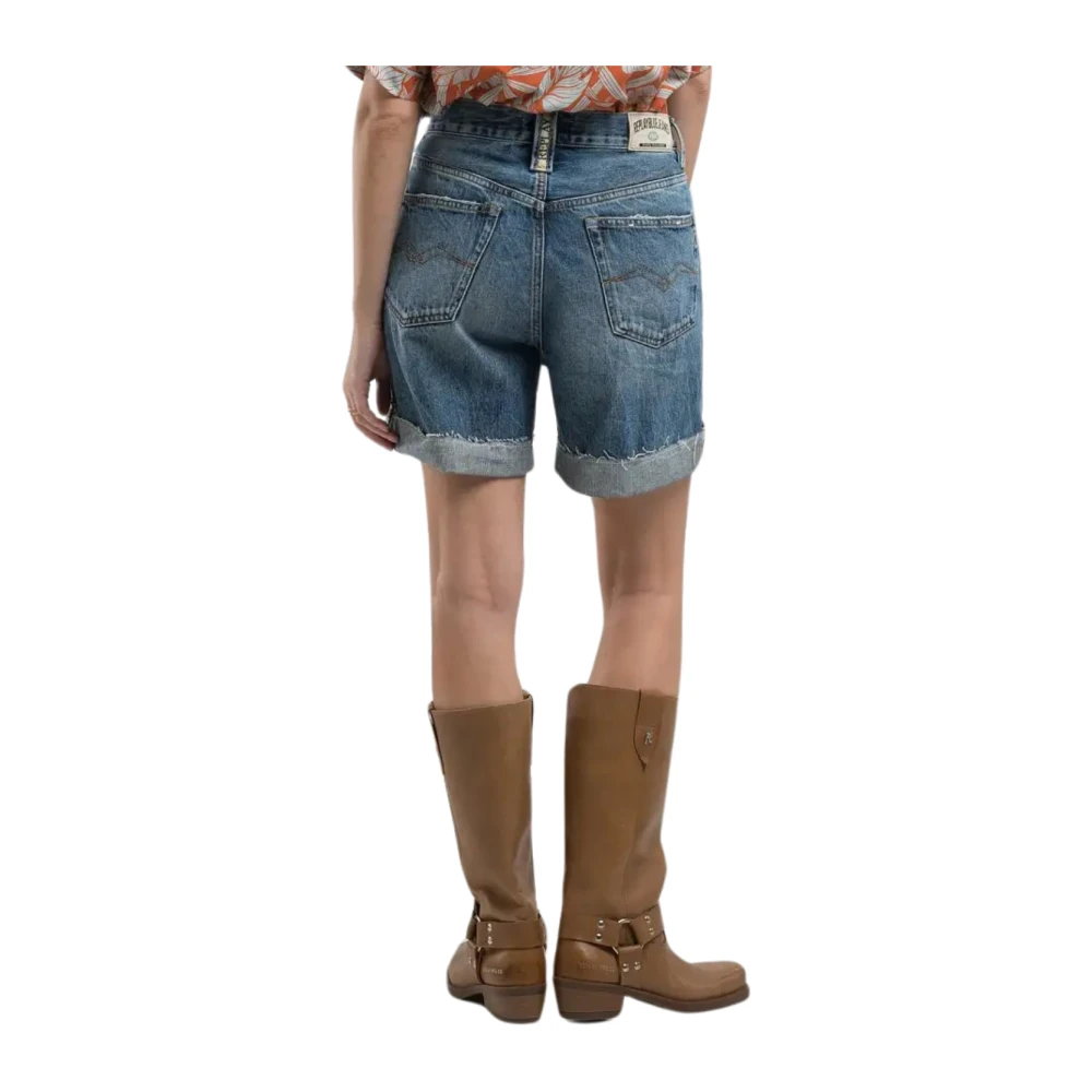 Replay Blauwe Denim Shorts Blue Dames