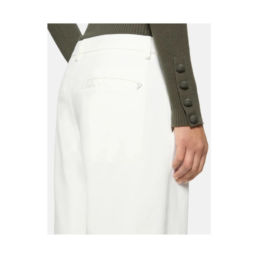 Dondup Wijde Pijp Katoen en Lyocell Broek Beige Dames