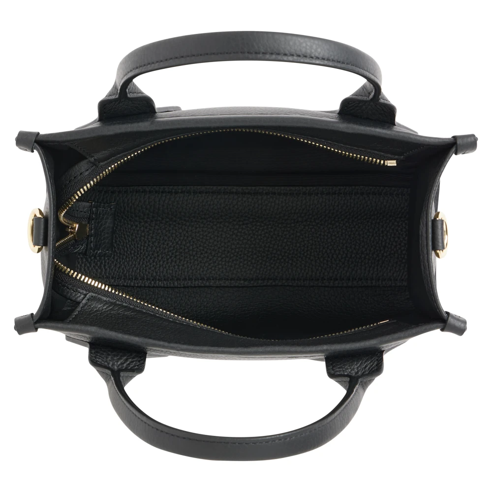 Lancel Zwarte Leren Schoudertas Rits Black Dames