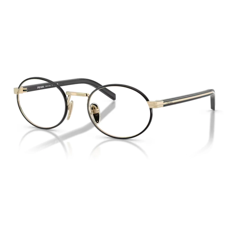 Prada Unisex Yellow Stylish Eyewear Frames In Pale Gold Medium