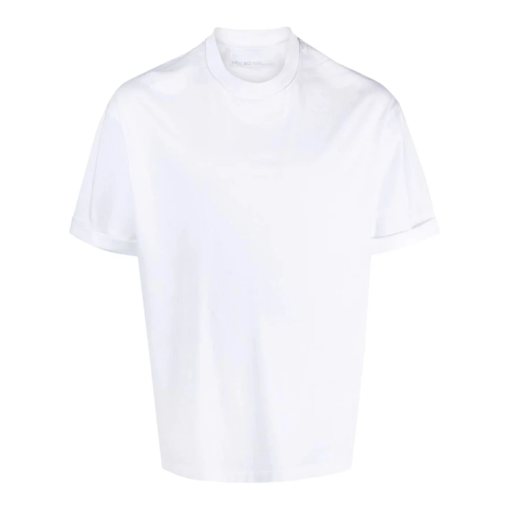 Neil Barrett Witte Katoenen T-shirt met Contrastbies White Heren
