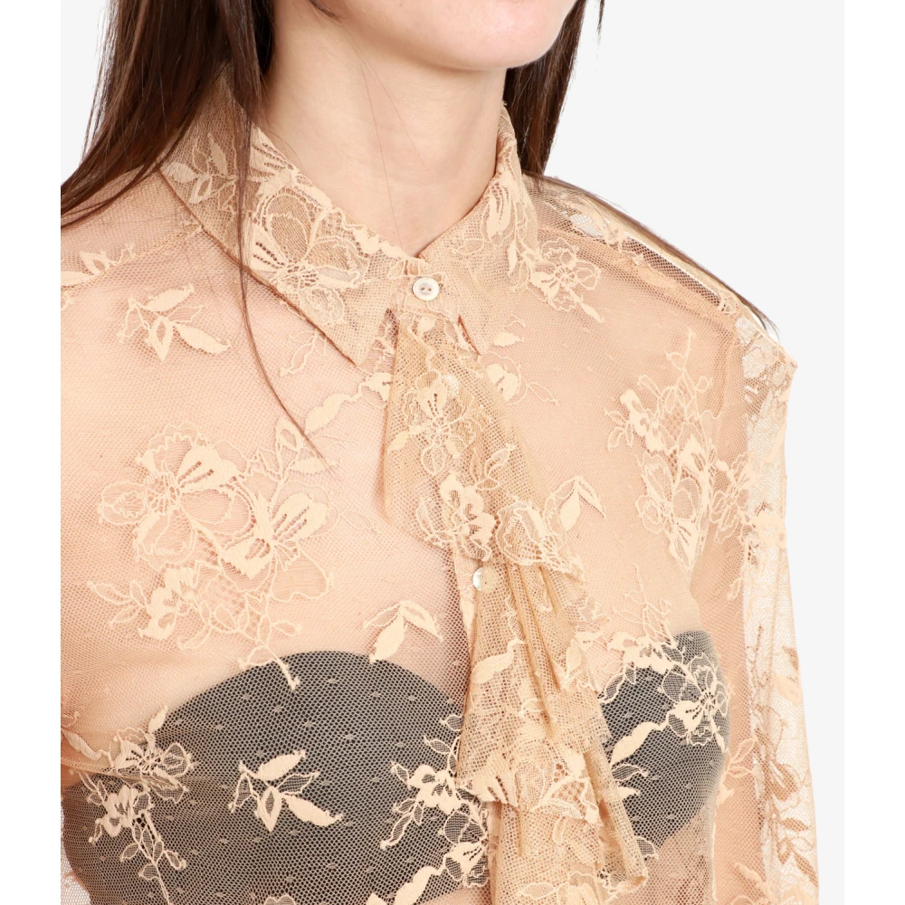 Aniye By Overhemd met kantkraag Beige Dames