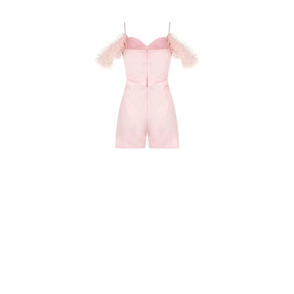 RINASCIMENTO Flounce Sleeve Jumpsuit met Lange Pijpen Pink Dames