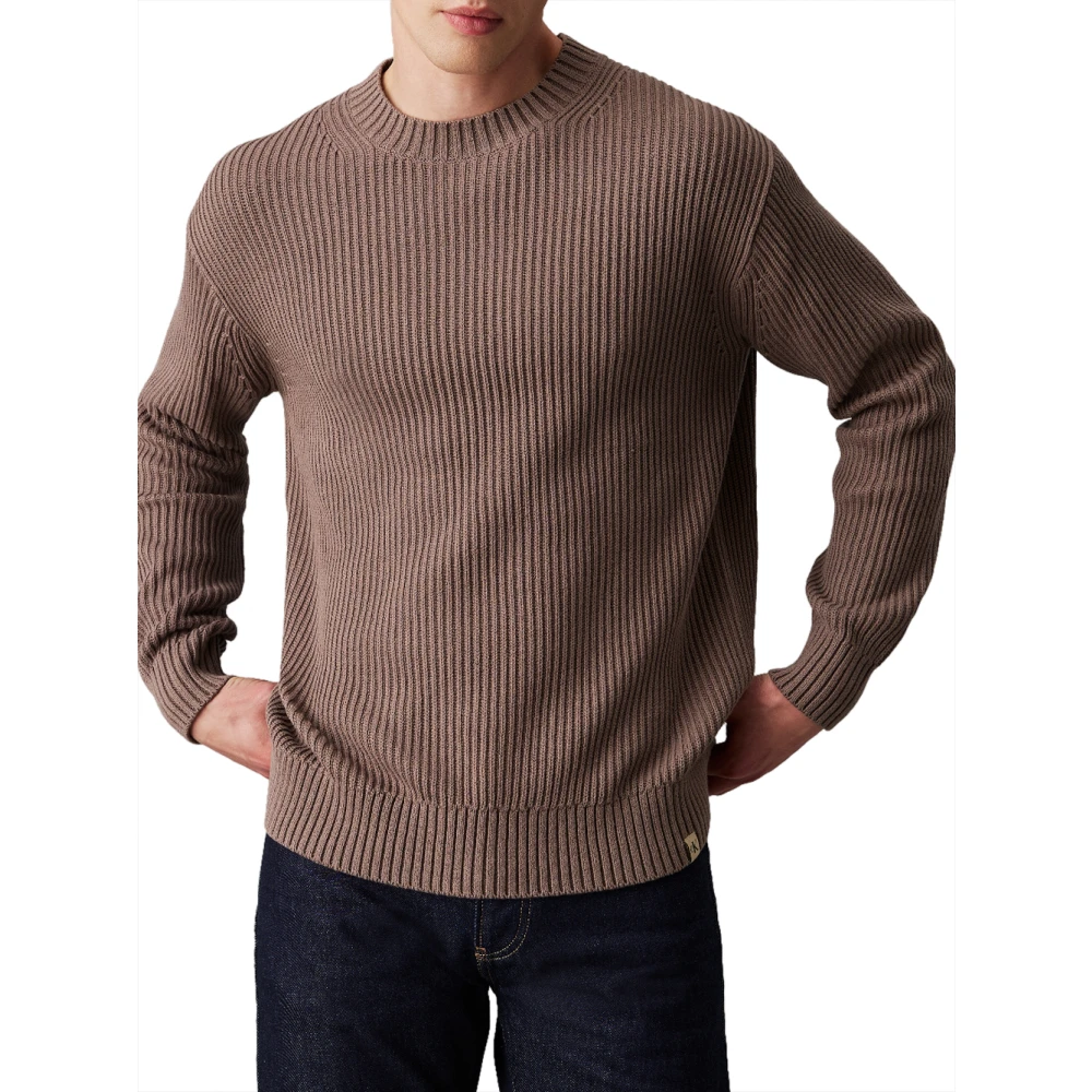 Calvin Klein Relaxed Lineaire Ribtrui Brown Heren