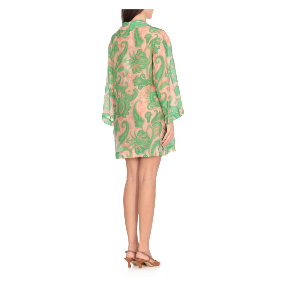 ETRO Roze Paisley Kraag Jurk voor Vrouwen Multicolor Dames
