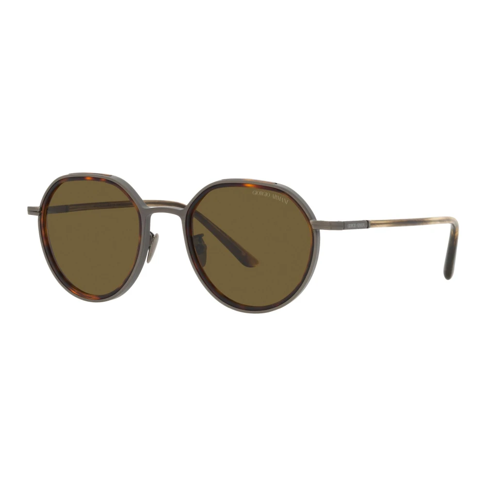 Giorgio Armani Men's Brown Sunglasses, 49 Mm, Gunmetal/Dark Sunglasses Ar 6144