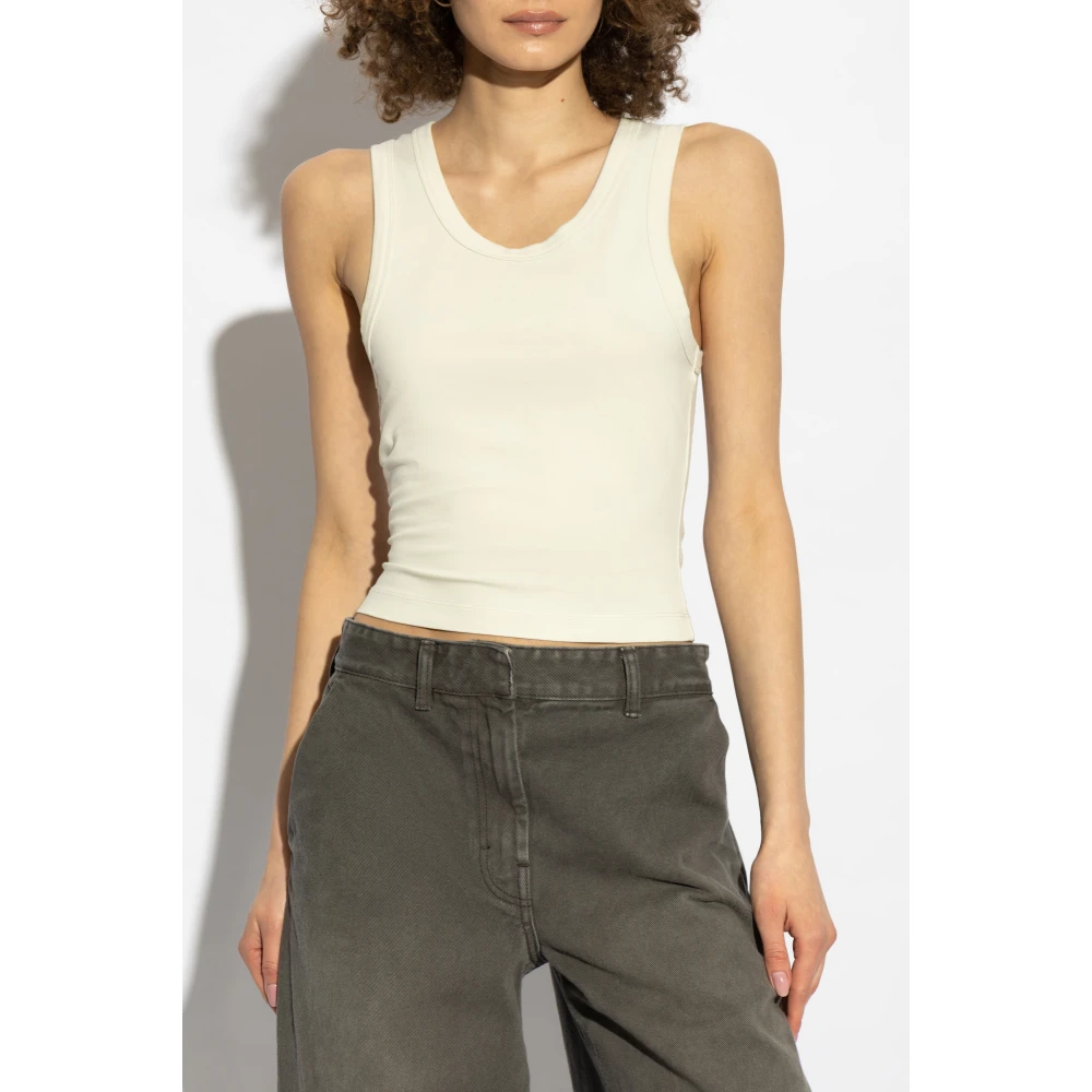 Entire Studios Top Cropped Beige Dames