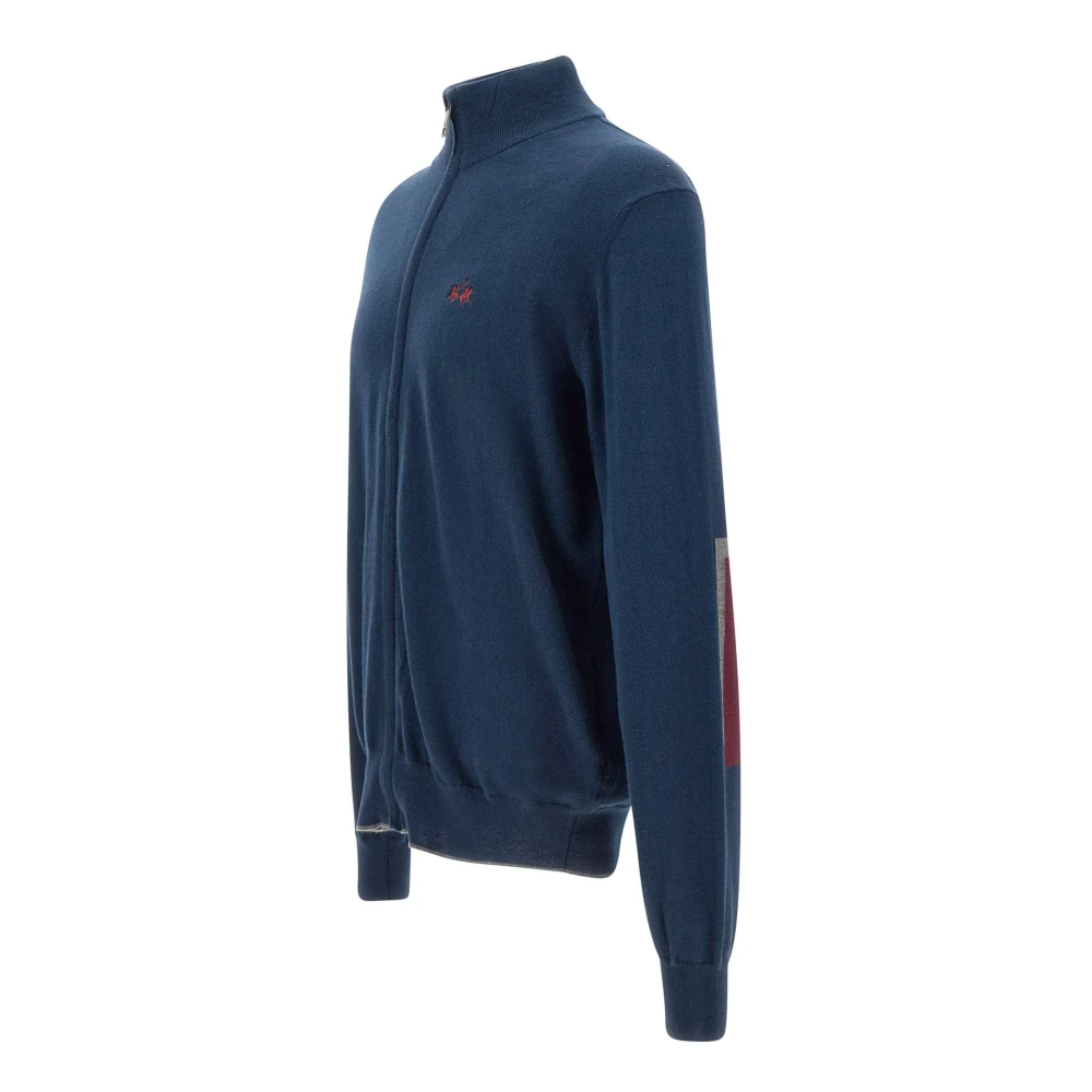LA MARTINA Heren Blauwe Zip Sweater Blue Heren